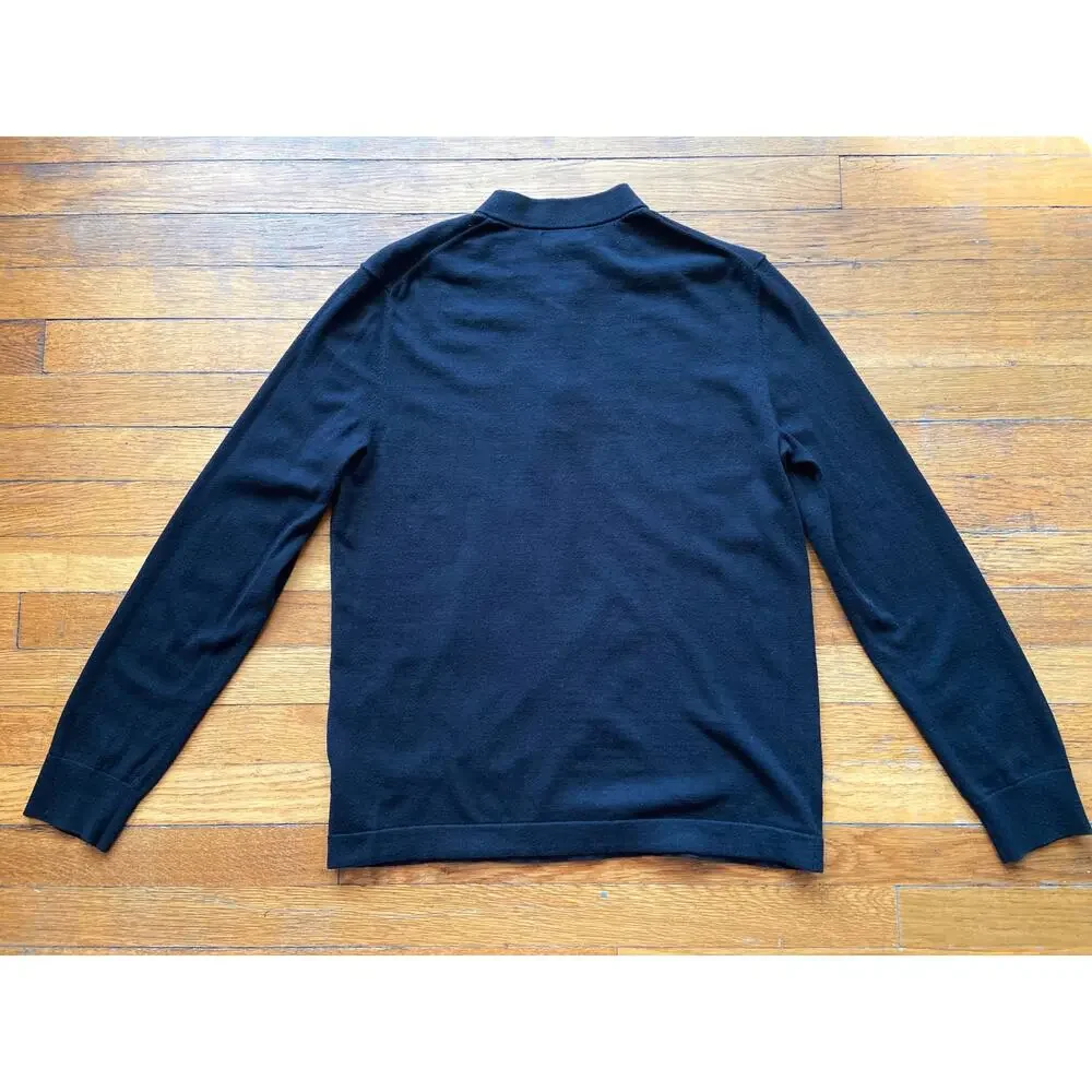 BANANA REPUBLIC Pima Cotton Cashmere 1/4 Zip Black Sweater Mens sz M